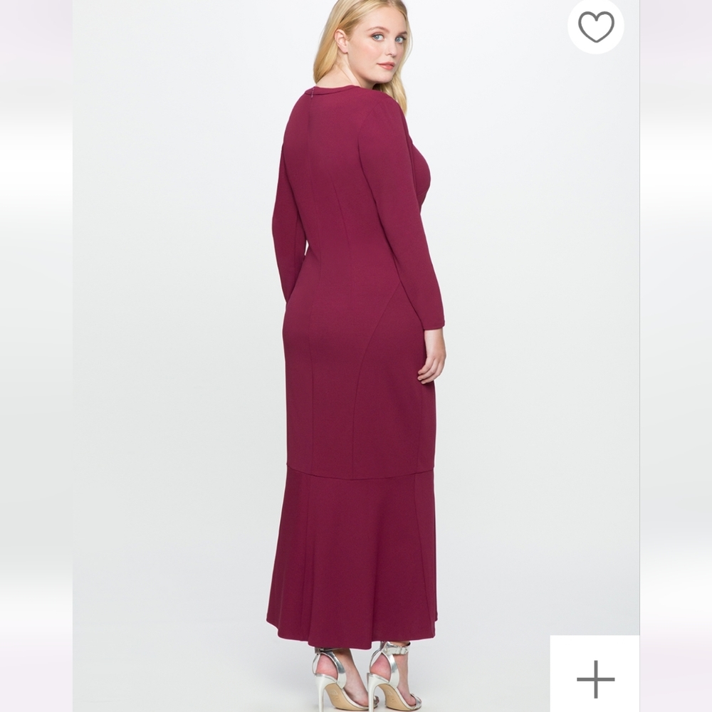Eloquii Cutout Neckline Gown Wine Size 20 with tags - Picture 6 of 8
